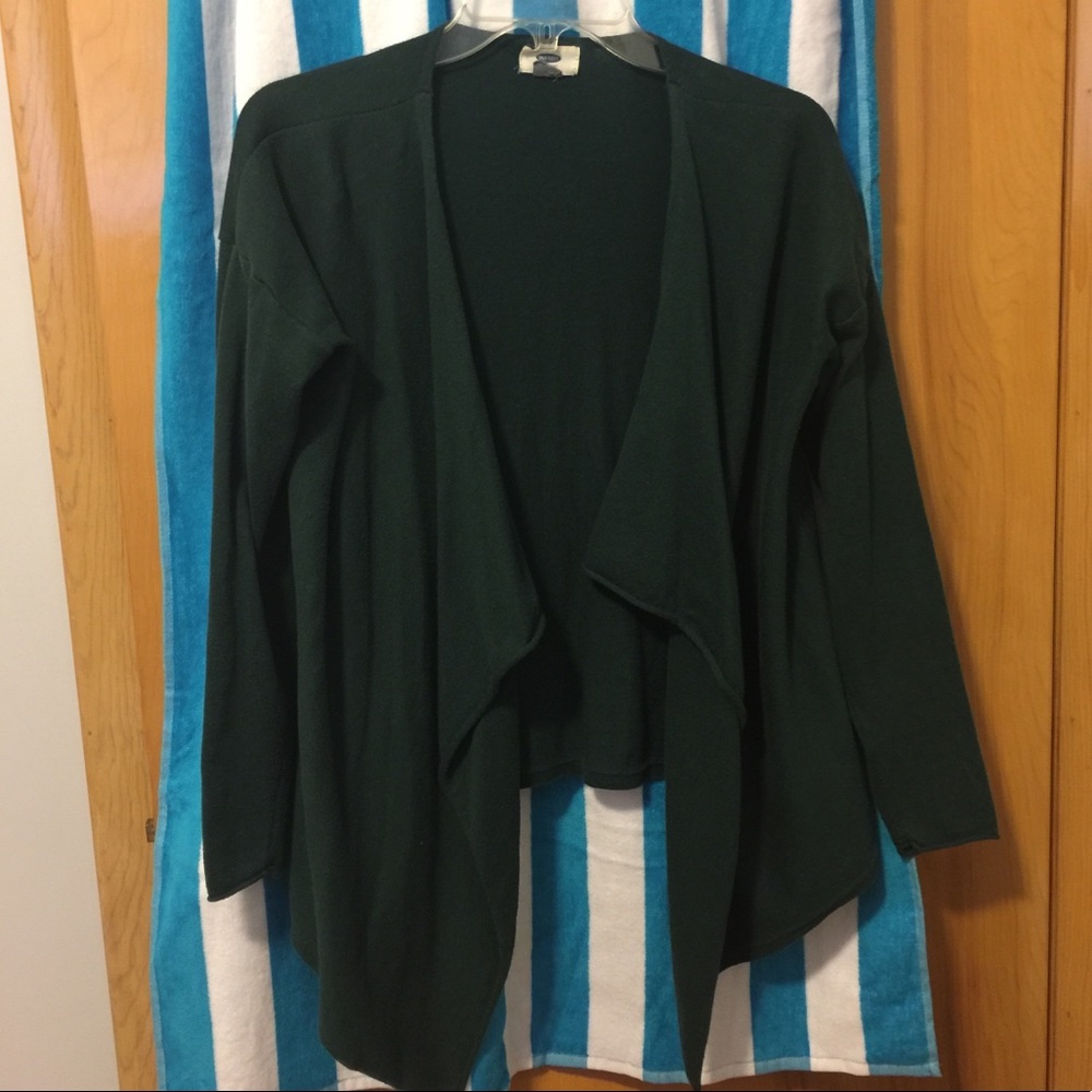 Old Navy Forest Green Drape Front Cardigan Sz M
